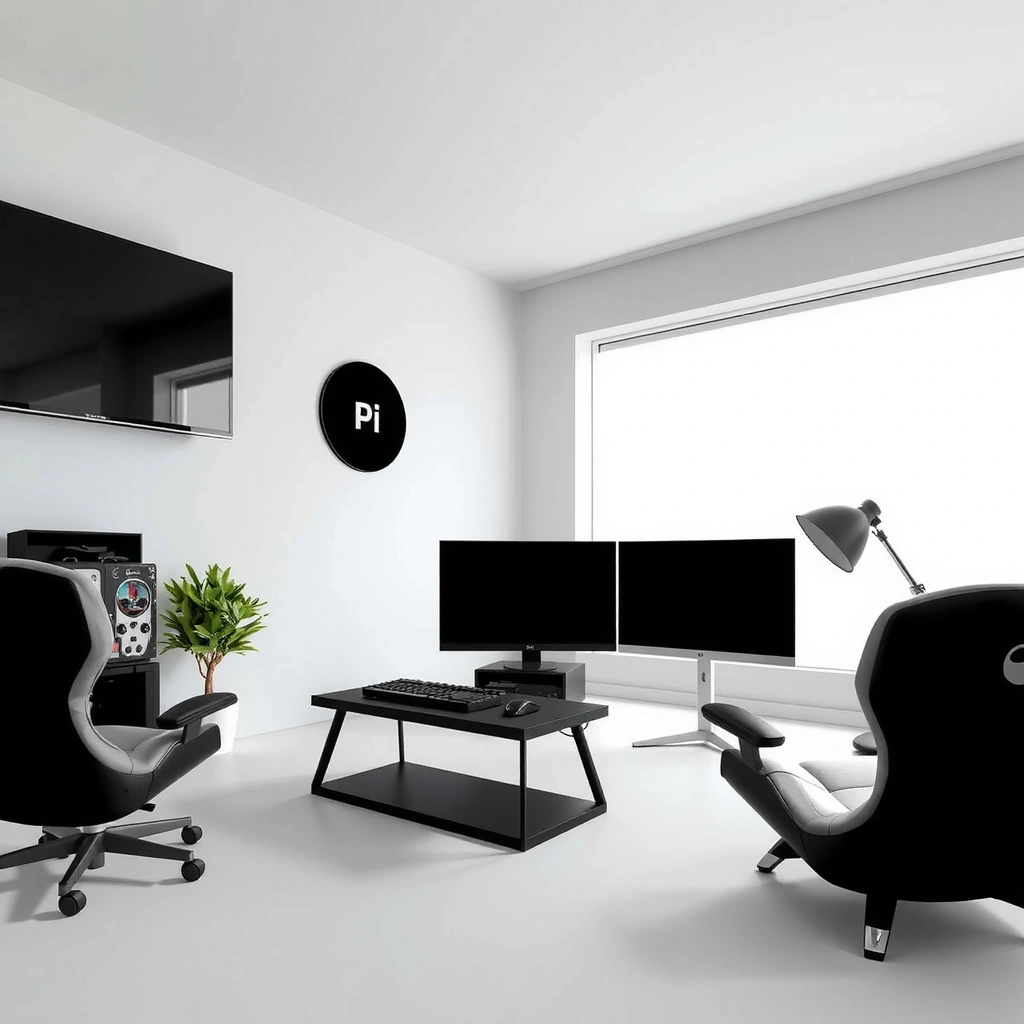 Modern gaming workspace setup